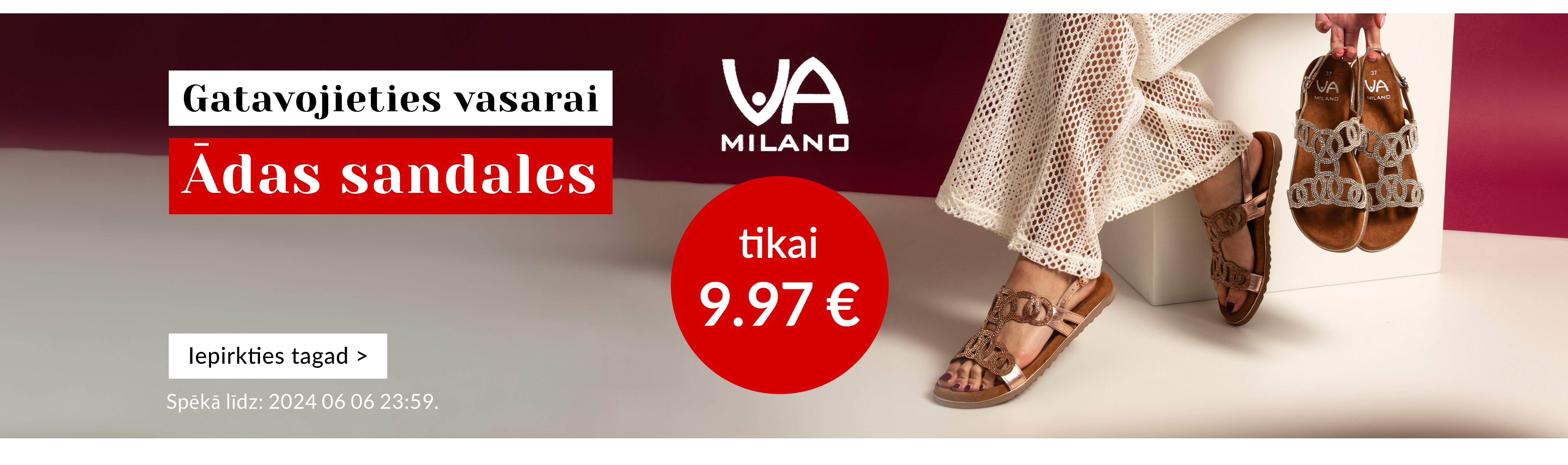 Mēneša piedāvājums: sandales līdz 19.99 €!