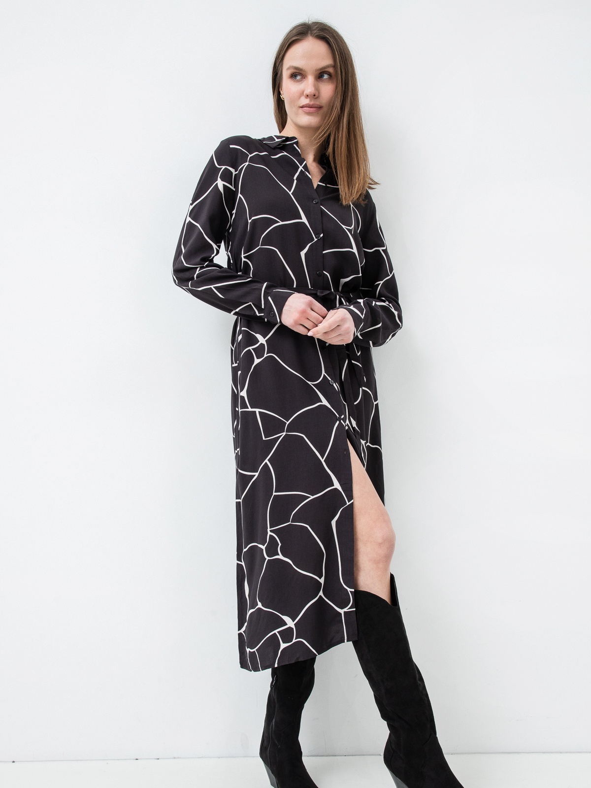 Patterned best sale shirt dress