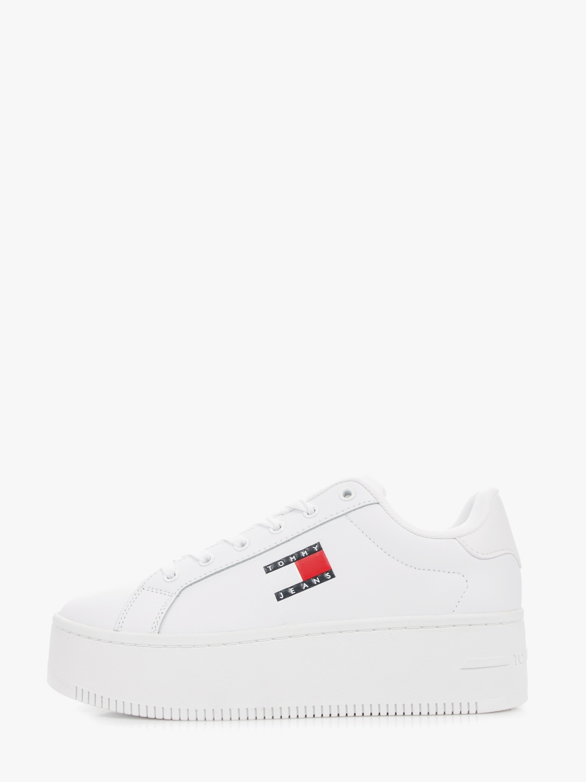 TOMMY HILFIGER ESSENTIAL LEATHER SNEAKERS WITH FLATFORM SOLE Membershop.lv